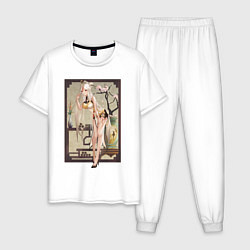 Пижама хлопковая мужская Нин Гуан из Геншин импакт, цвет: белый