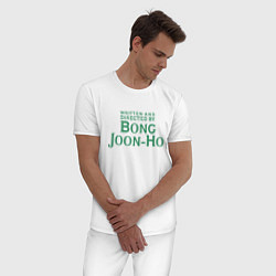 Пижама хлопковая мужская Bong Joon-Ho, цвет: белый — фото 2