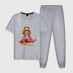 Пижама хлопковая мужская Медитация, цвет: меланж
