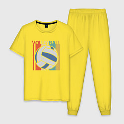 Пижама хлопковая мужская True Volleyball, цвет: желтый