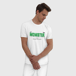 Пижама хлопковая мужская Momster, цвет: белый — фото 2