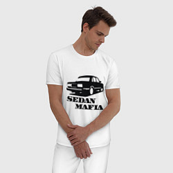 Пижама хлопковая мужская SEDAN MAFIA, цвет: белый — фото 2