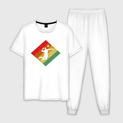 Пижама хлопковая мужская Волейболист, цвет: белый