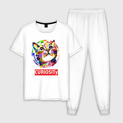 Пижама хлопковая мужская Curiosity, цвет: белый