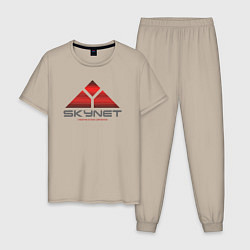 Пижама хлопковая мужская Skynet, цвет: миндальный