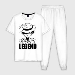 Пижама хлопковая мужская Луффи Легенда One Piece, цвет: белый