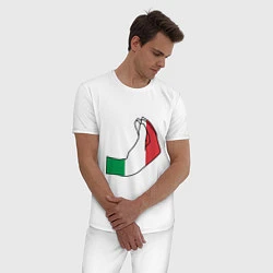 Пижама хлопковая мужская Италия, цвет: белый — фото 2