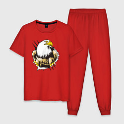 Пижама хлопковая мужская Орел 3D, цвет: красный