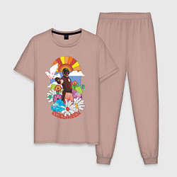 Пижама хлопковая мужская Peacemaker, цвет: пыльно-розовый