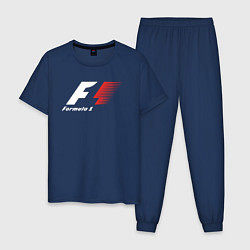 Пижама хлопковая мужская Formula 1, цвет: тёмно-синий
