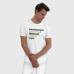 Пижама хлопковая мужская Milwaukee players, цвет: белый — фото 2