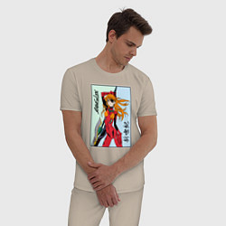 Пижама хлопковая мужская Евангелион Evangelion, цвет: миндальный — фото 2