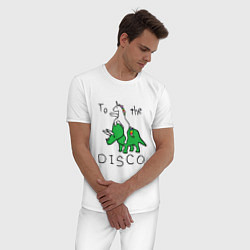 Пижама хлопковая мужская TO THE DISCO НА ДИСКОТЕКУ, цвет: белый — фото 2