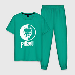 Пижама хлопковая мужская PITBULL SYNDICATE ПИТБУЛЬ, цвет: зеленый