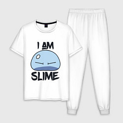 Пижама хлопковая мужская I AM SLIME, Я СЛИЗЬ, цвет: белый