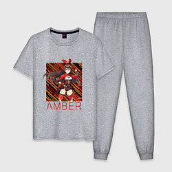 Пижама хлопковая мужская Эмбер Genshin Impact, цвет: меланж
