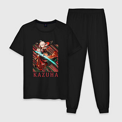 Пижама хлопковая мужская Кадзуха Genshin Impact, цвет: черный