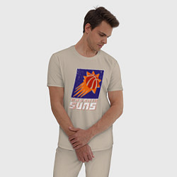 Пижама хлопковая мужская НБА - Финикс, цвет: миндальный — фото 2