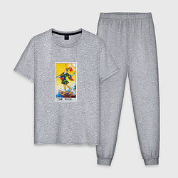Пижама хлопковая мужская Шут I Карта Таро Уэйта, цвет: меланж