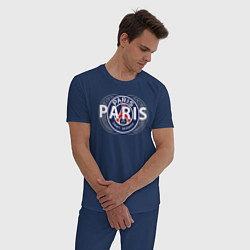 Пижама хлопковая мужская PSG Core Wordmark Graphic New 202223, цвет: тёмно-синий — фото 2