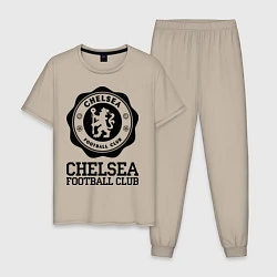 Пижама хлопковая мужская Chelsea FC: Emblem, цвет: миндальный