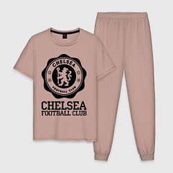 Пижама хлопковая мужская Chelsea FC: Emblem, цвет: пыльно-розовый