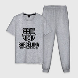 Пижама хлопковая мужская Barcelona FC, цвет: меланж