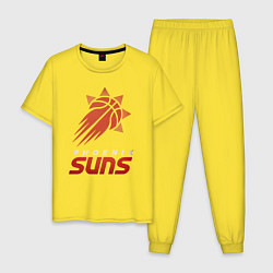 Пижама хлопковая мужская Suns Basketball, цвет: желтый