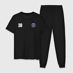 Пижама хлопковая мужская PSG Leo Messi 30 New 202223, цвет: черный