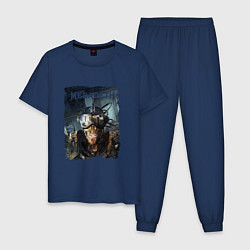 Пижама хлопковая мужская Megadeth Poster Z, цвет: тёмно-синий