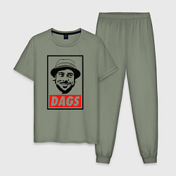 Пижама хлопковая мужская Snatch: Dags, цвет: авокадо