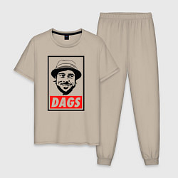 Пижама хлопковая мужская Snatch: Dags, цвет: миндальный