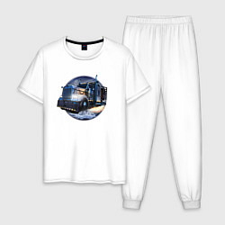 Пижама хлопковая мужская Арт Фура, цвет: белый