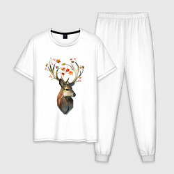 Пижама хлопковая мужская Осенний страж, цвет: белый