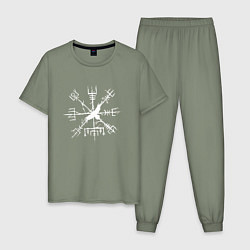 Пижама хлопковая мужская VEGVISIR РУНЫ RUNES Z, цвет: авокадо
