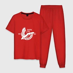 Пижама хлопковая мужская Охотничий клуб Дикая утка, цвет: красный