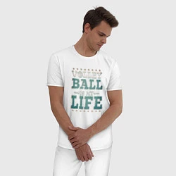Пижама хлопковая мужская Волейбол - моя жизнь, цвет: белый — фото 2