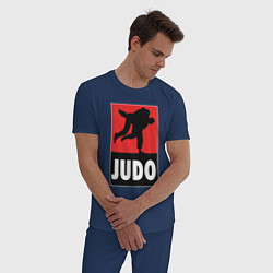 Пижама хлопковая мужская Judo, цвет: тёмно-синий — фото 2