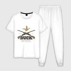 Пижама хлопковая мужская Duck hunter, цвет: белый