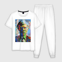 Пижама хлопковая мужская Портрет Энди Уорхола, цвет: белый
