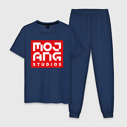 Пижама хлопковая мужская Mojang Studios, цвет: тёмно-синий