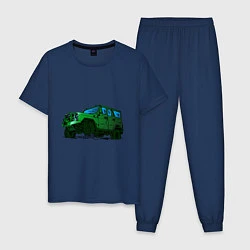 Пижама хлопковая мужская УАЗ Хантер I Hunter, цвет: тёмно-синий