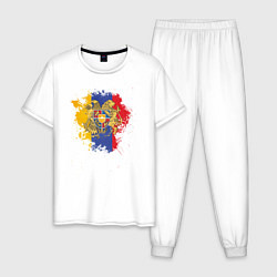 Пижама хлопковая мужская Colors of Armenia, цвет: белый
