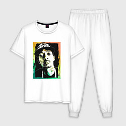 Пижама хлопковая мужская Rapper - Hussle, цвет: белый
