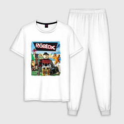 Пижама хлопковая мужская ROBLOX РОБЛОКС Z, цвет: белый