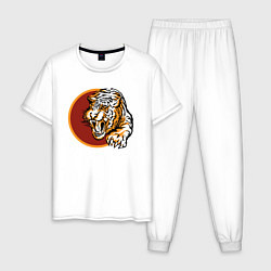 Пижама хлопковая мужская Japan Tiger, цвет: белый
