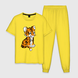 Пижама хлопковая мужская Little Tiger, цвет: желтый