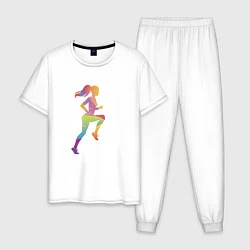 Пижама хлопковая мужская Формула фитнес, цвет: белый