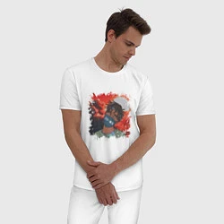 Пижама хлопковая мужская Listhrop Scarlxrd Z, цвет: белый — фото 2