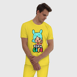 Пижама хлопковая мужская Toca Life, цвет: желтый — фото 2